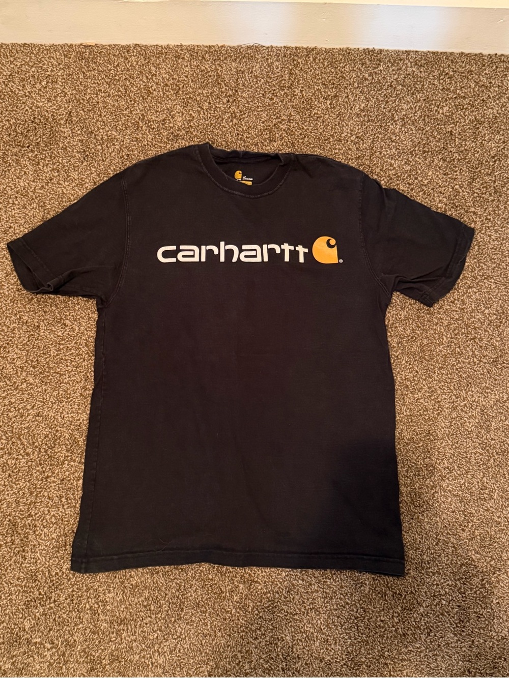 Carhartt Black Short-Sleeve Tee with Yellow Logo